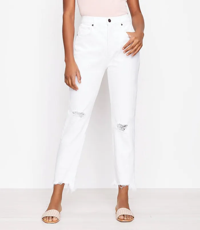 LOFT The 90s Straight Jean In White White Women Jeans