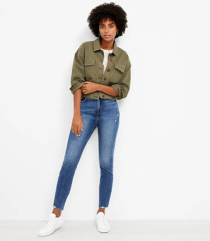 LOFT The Fresh Cut High Waist Skinny Ankle Jean In Authentic Mid Vintage Wash Authentic Mid Vintage Wash Women Jeans