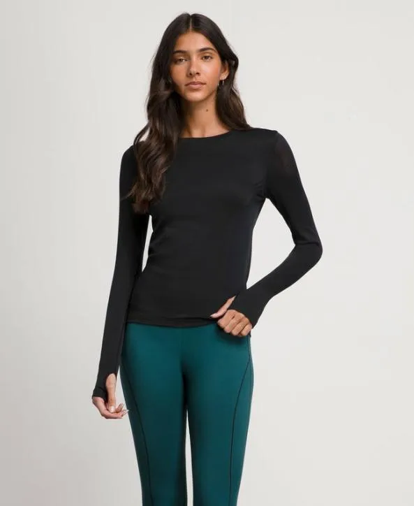 Long Sleeve Tops Women Wilson Pro Seamless LongSleeve Black