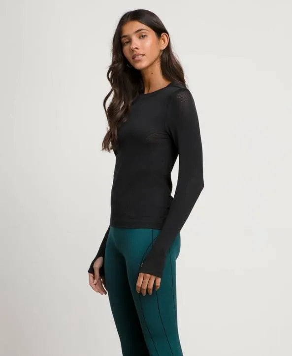 Long Sleeve Tops Women Wilson Pro Seamless LongSleeve Black