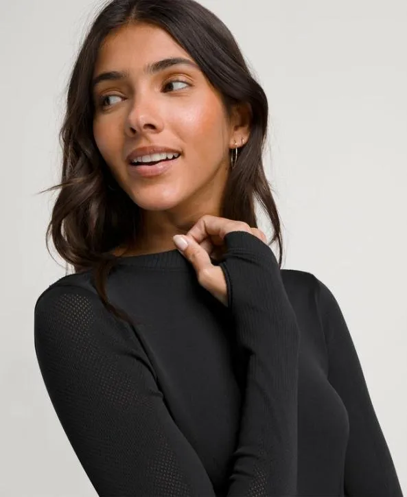 Long Sleeve Tops Women Wilson Pro Seamless LongSleeve Black
