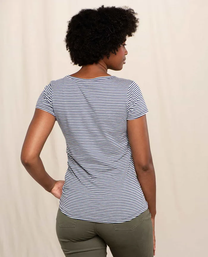 Loungewear and Sleep Marley II Short Sleeve Tee True Navy Stripe ToadandCo Women8217s