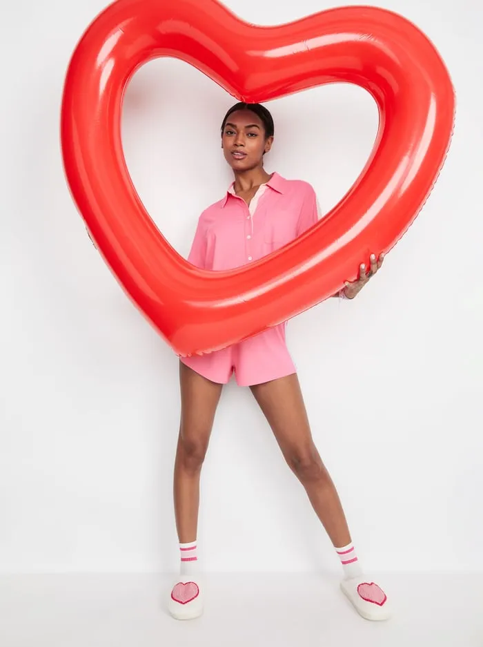 Loungewear Women Alice Olivia Big Feelings Madden Short Sleeve Set Power Pink