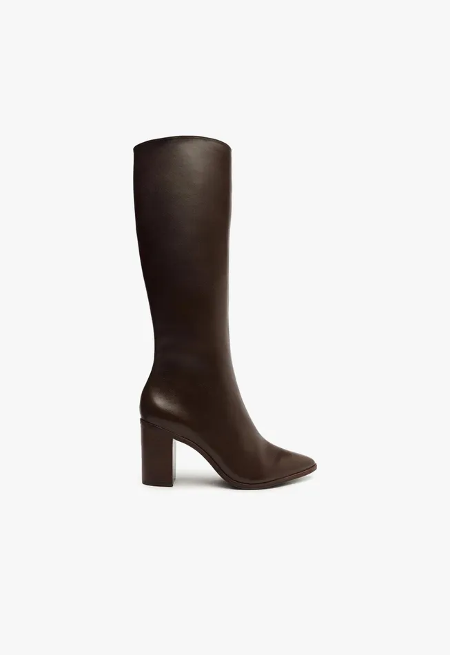 Magali Up Block Leather Boot Dark Chocolate Women Schutz Shoes Boots