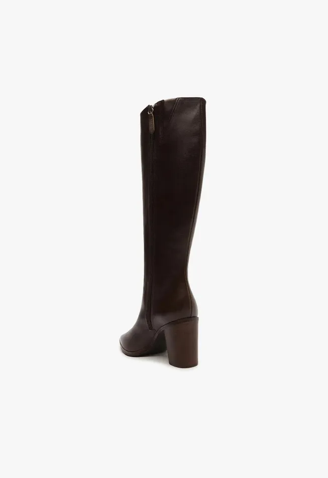 Magali Up Block Leather Boot Dark Chocolate Women Schutz Shoes Boots