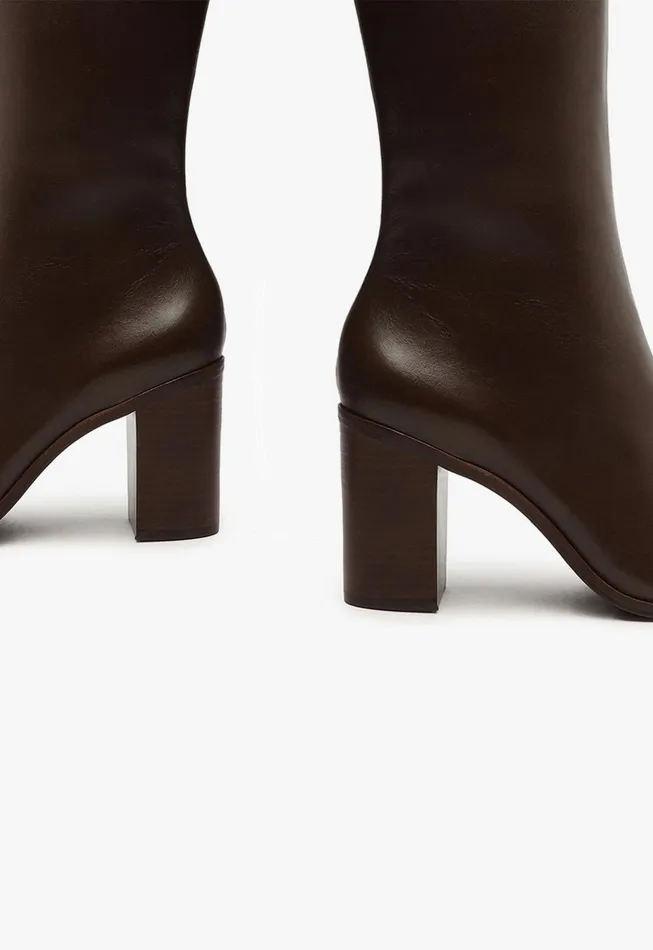 Magali Up Block Leather Boot Dark Chocolate Women Schutz Shoes Boots