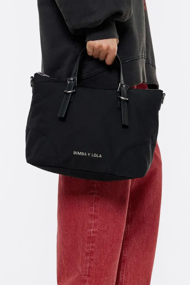 Medium Black Nylon Shopper Bag Black Women Bimba Y Lola Crossbody Bags Medium Black Nylon Shopper Bag Black Women Bimba Y Lola Crossbody Bags