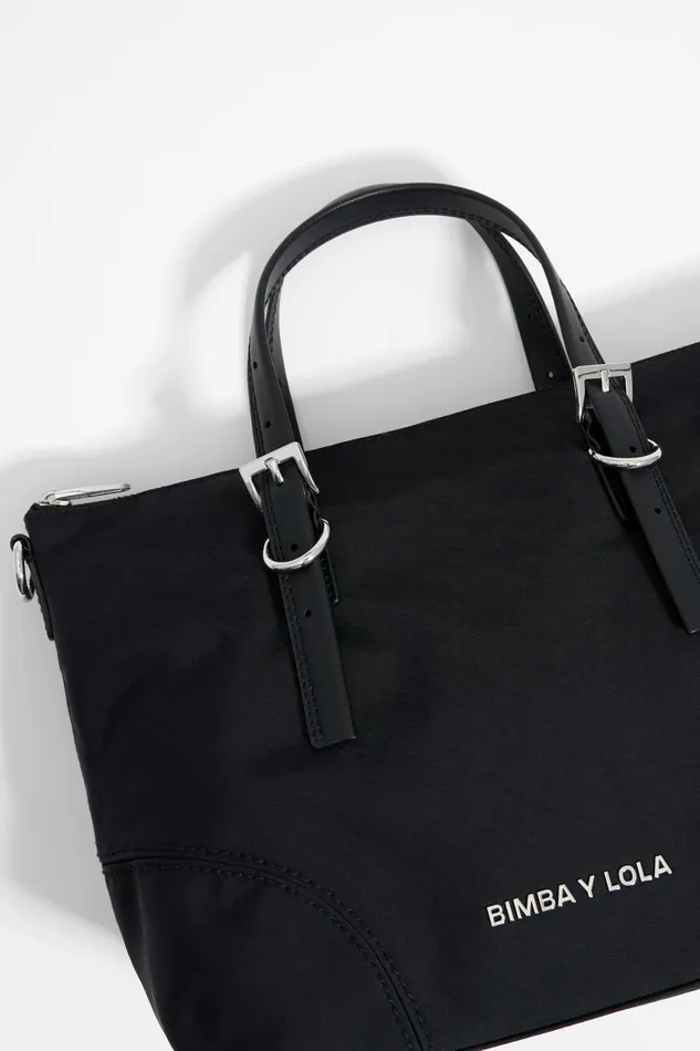 Medium Black Nylon Shopper Bag Black Women Bimba Y Lola Crossbody Bags Medium Black Nylon Shopper Bag Black Women Bimba Y Lola Crossbody Bags