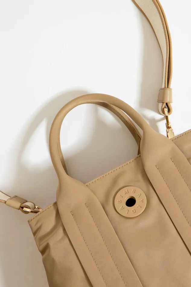 Medium Tan Nylon Bag Tan Women Bimba Y Lola Crossbody Bags Medium Tan Nylon Bag Tan Women Bimba Y Lola Crossbody Bags
