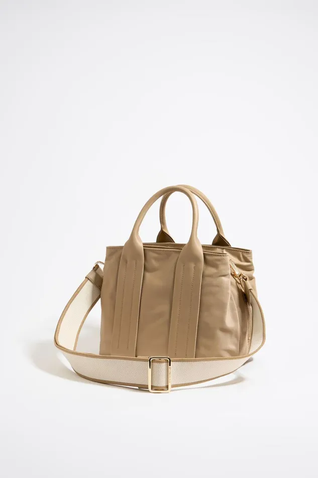 Medium Tan Nylon Bag Tan Women Bimba Y Lola Crossbody Bags Medium Tan Nylon Bag Tan Women Bimba Y Lola Crossbody Bags