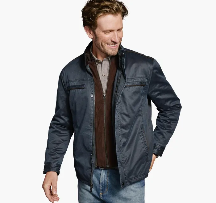 Men Antique Cotton Jacket Navy JohnstonandMurphy Coats Jackets and Vests Men Antique Cotton Jacket Navy JohnstonandMurphy Coats Jackets and Vests