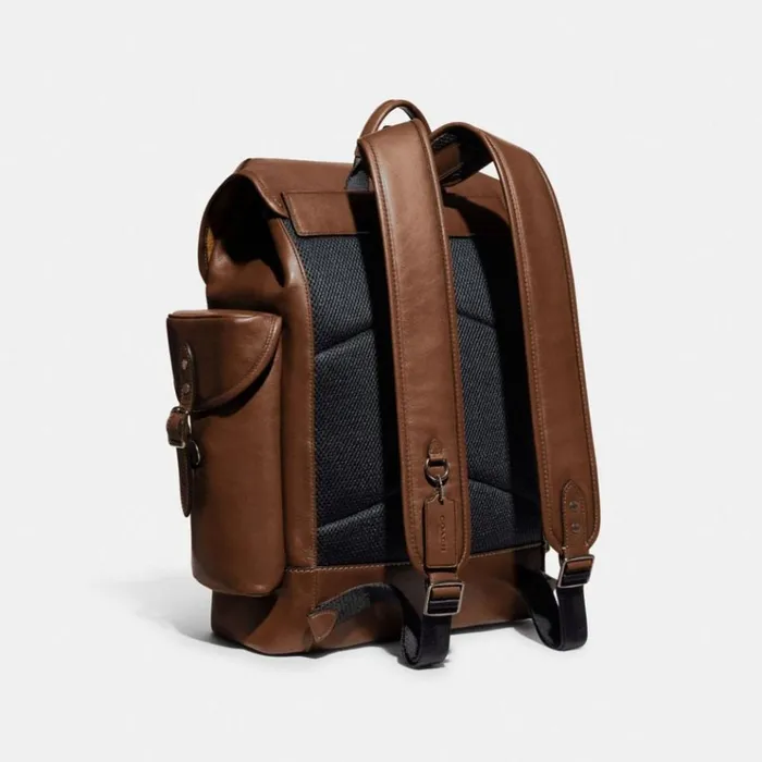Men Backpacks Coach Hitch Backpack Dark Saddle