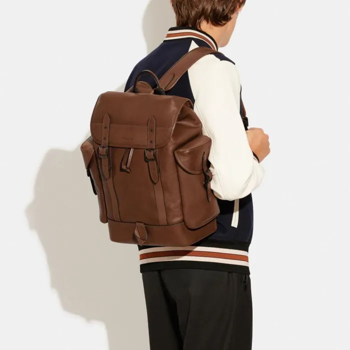 Men Backpacks Coach Hitch Backpack Dark Saddle