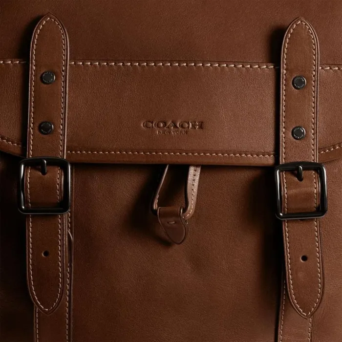 Men Backpacks Coach Hitch Backpack Dark Saddle