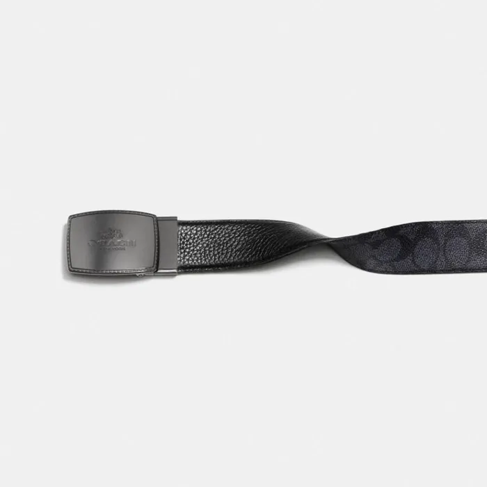 Men Belts Coach Stitched Plaque Buckle Cut To Size Reversible Belt 38 Mm Charcoalblack Men Belts Coach Stitched Plaque Buckle Cut To Size Reversible Belt 38 Mm Charcoalblack