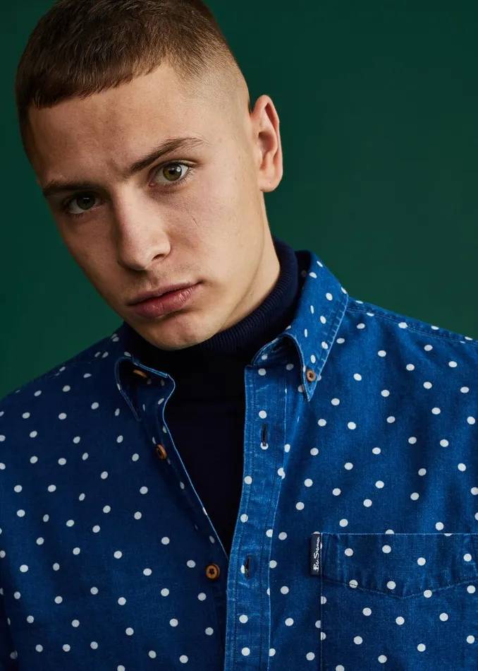 Men Ben Sherman Archive Print Shirts Indigo Spot Print LongSleeve Shirt Men Ben Sherman Archive Print Shirts Indigo Spot Print LongSleeve Shirt