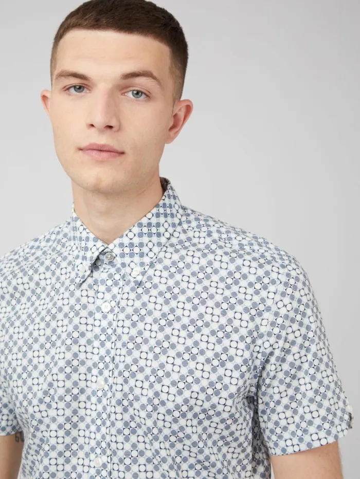 Men Ben Sherman Archive Print Shirts Mod Geo Print ShortSleeve Shirt 8211 Light Blue Men Ben Sherman Archive Print Shirts Mod Geo Print ShortSleeve Shirt 8211 Light Blue