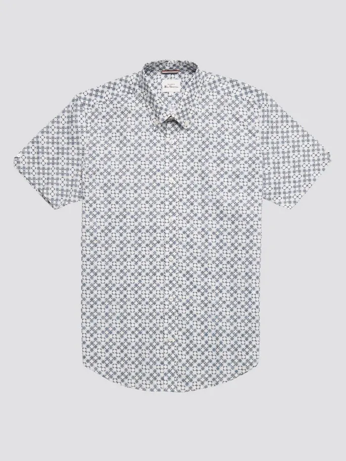 Men Ben Sherman Archive Print Shirts Mod Geo Print ShortSleeve Shirt 8211 Light Blue Men Ben Sherman Archive Print Shirts Mod Geo Print ShortSleeve Shirt 8211 Light Blue