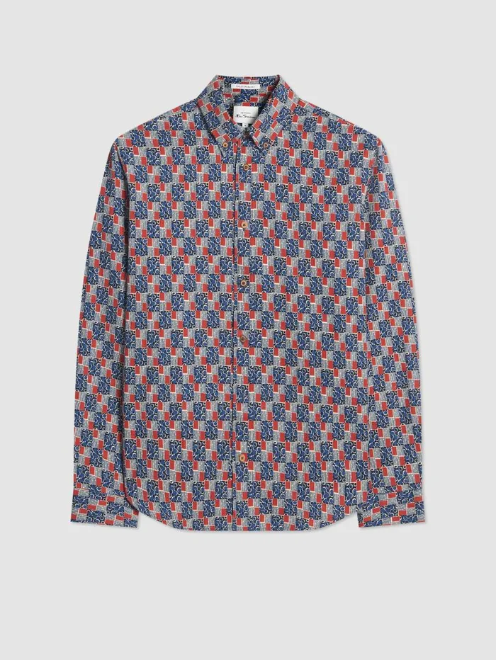 Men Ben Sherman Heritage Check Shirts 1950s Checkerboard Print Shirt Men Ben Sherman Heritage Check Shirts 1950s Checkerboard Print Shirt
