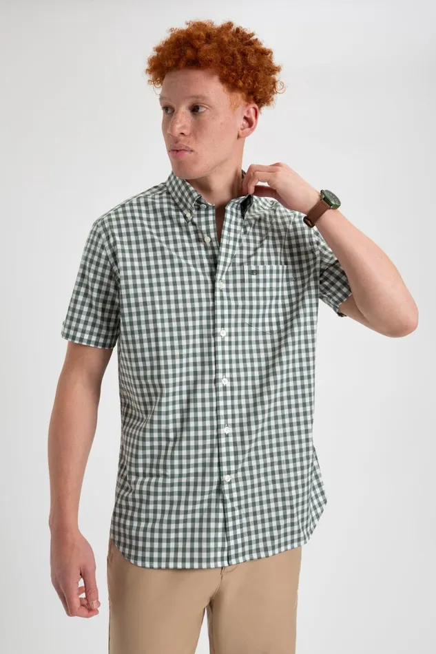 Men Ben Sherman Heritage Check Shirts Short Sleeve House Poplin Gingham Shirt 8211 Olive Men Ben Sherman Heritage Check Shirts Short Sleeve House Poplin Gingham Shirt 8211 Olive