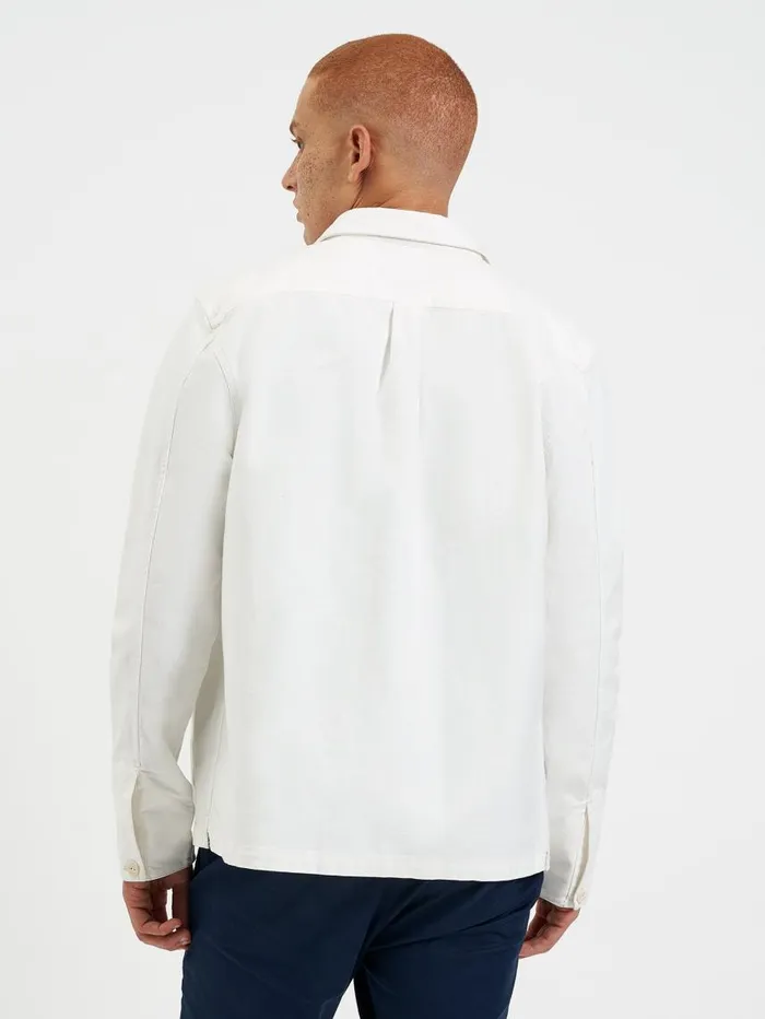 Men Ben Sherman Jackets and Outerwear Garment Dye Chore Shirt Jacket 8211 Ecru
