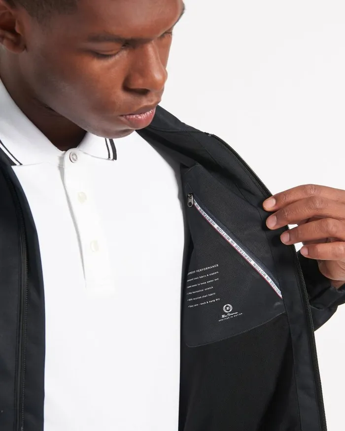 Men Ben Sherman Jackets and Outerwear Waterproof Harrington Jacket 8211 Black