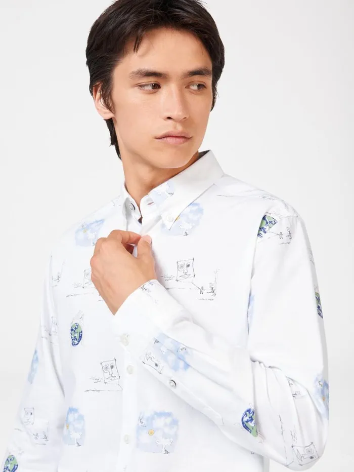 Men Ben Sherman Long Sleeve Shirts Lennon Sketches Print Shirt Men Ben Sherman Long Sleeve Shirts Lennon Sketches Print Shirt