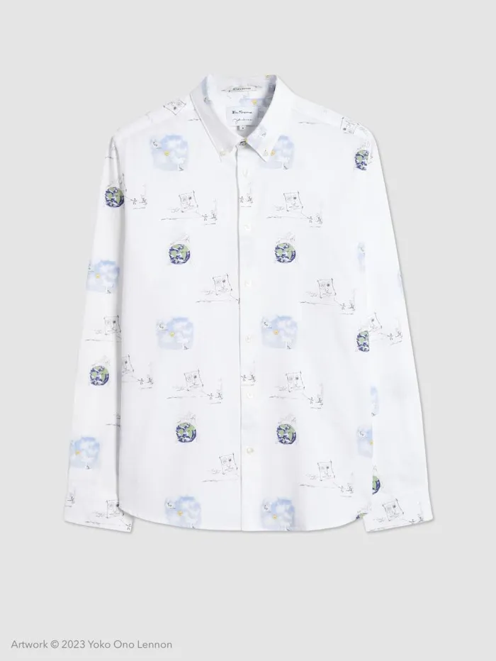 Men Ben Sherman Long Sleeve Shirts Lennon Sketches Print Shirt Men Ben Sherman Long Sleeve Shirts Lennon Sketches Print Shirt