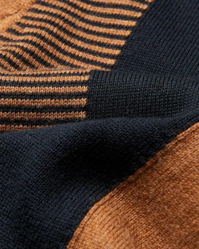 Men Ben Sherman Mod Knit Polos Intarsia Stripe Knit Polo 8211 Ginger Men Ben Sherman Mod Knit Polos Intarsia Stripe Knit Polo 8211 Ginger