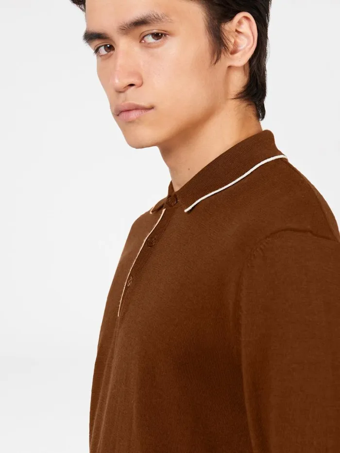 Men Ben Sherman Mod Knit Polos Tipped Merino Knit Polo 8211 Utility Brown Men Ben Sherman Mod Knit Polos Tipped Merino Knit Polo 8211 Utility Brown