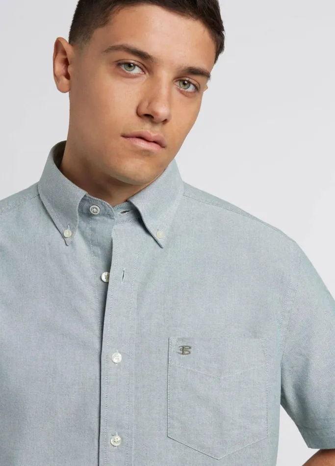 Men Ben Sherman Oxford Shirts Short Sleeve Brighton Oxford Organic Shirt 8211 Forest Green Men Ben Sherman Oxford Shirts Short Sleeve Brighton Oxford Organic Shirt 8211 Forest Green