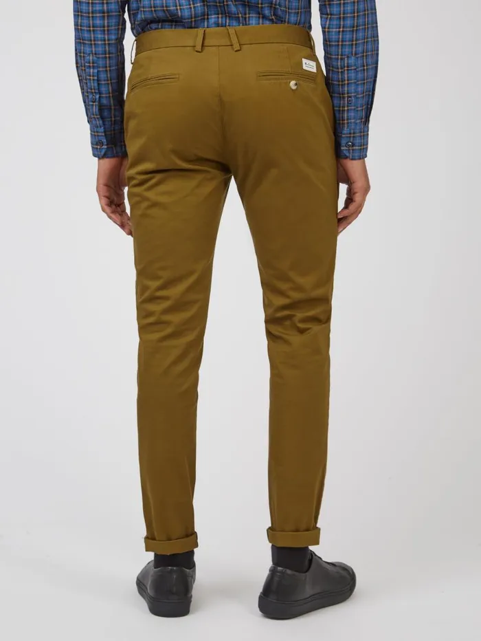 Men Ben Sherman Pants and Chinos Signature Skinny Stretch Chino Pant 8211 Bronze