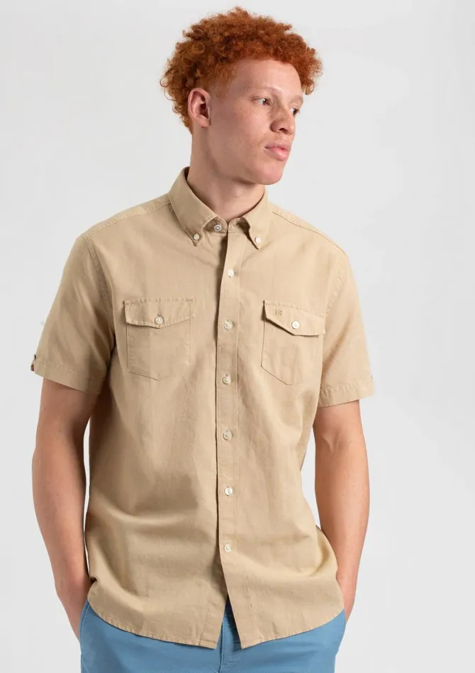 Men Ben Sherman Short Sleeve Shirts Garment Dye ShortSleeve Linen Shirt 8211 Sand Men Ben Sherman Short Sleeve Shirts Garment Dye ShortSleeve Linen Shirt 8211 Sand