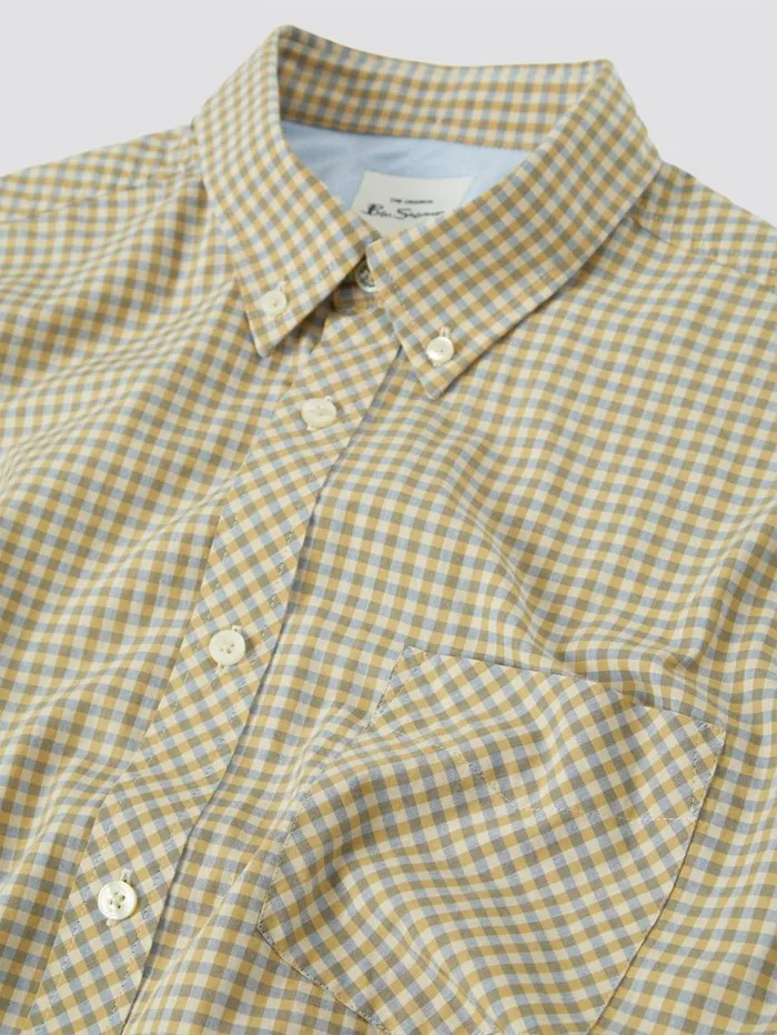 Men Ben Sherman Short Sleeve Shirts Signature Gingham ShortSleeve Shirt 8211 Stone Men Ben Sherman Short Sleeve Shirts Signature Gingham ShortSleeve Shirt 8211 Stone
