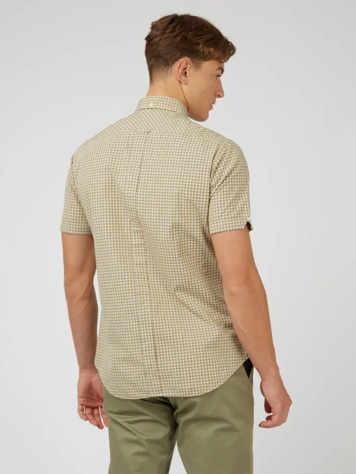 Men Ben Sherman Short Sleeve Shirts Signature Gingham ShortSleeve Shirt 8211 Stone Men Ben Sherman Short Sleeve Shirts Signature Gingham ShortSleeve Shirt 8211 Stone