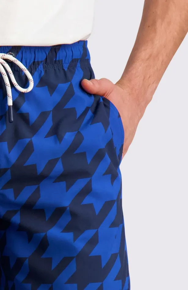 Men Ben Sherman Shorts Houndstooth Print Swim Trunks