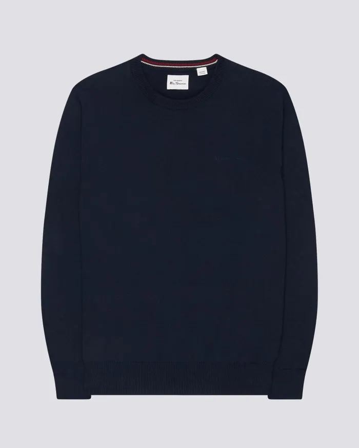 Men Ben Sherman Sweaters and Knits Signature Knit Crewneck Sweater 8211 Dark Navy