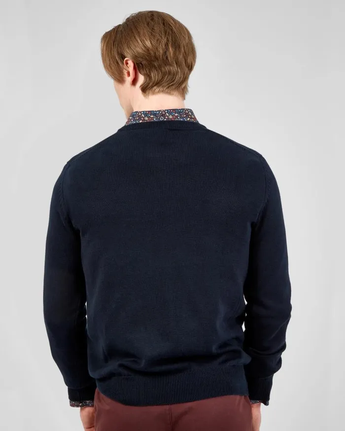 Men Ben Sherman Sweaters and Knits Signature Knit Crewneck Sweater 8211 Dark Navy