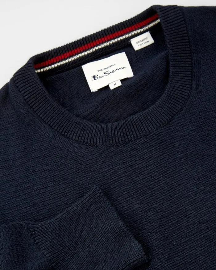 Men Ben Sherman Sweaters and Knits Signature Knit Crewneck Sweater 8211 Dark Navy