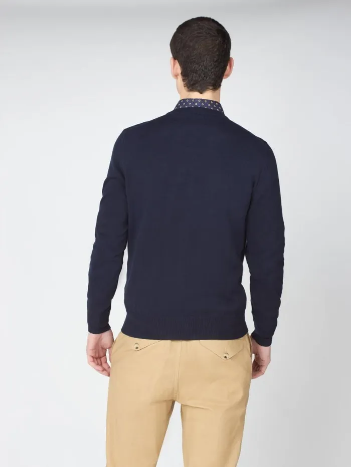 Men Ben Sherman Sweaters and Knits Signature Knit Crewneck Sweater 8211 Dark Navy