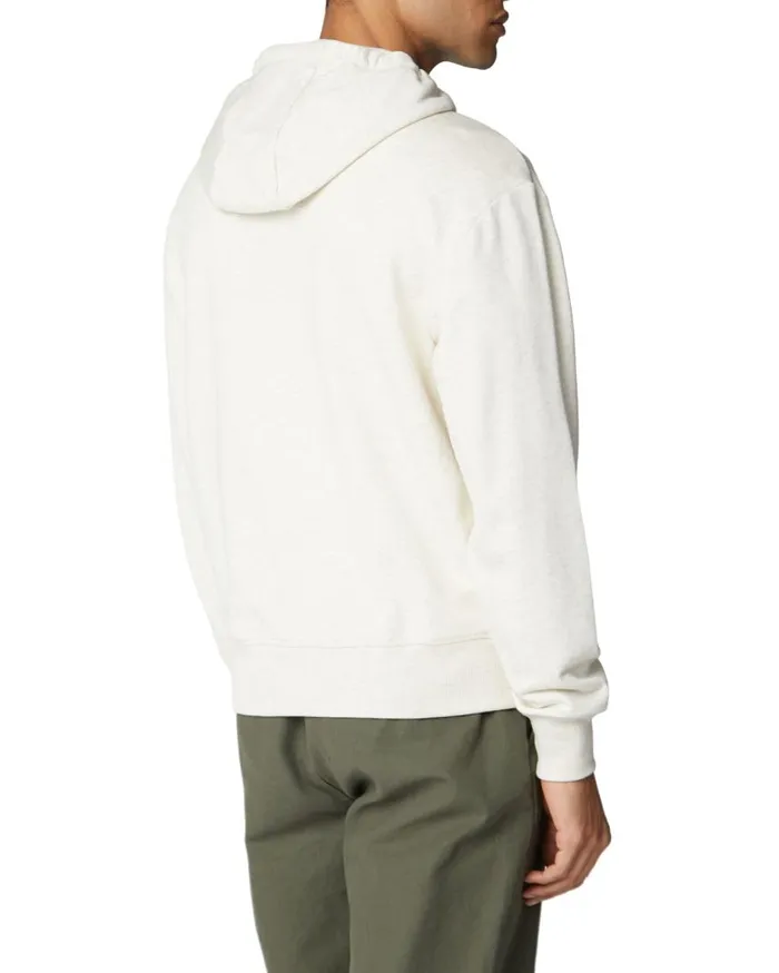 Men Ben Sherman Sweatshirts and Hoodies Embroidered Logo Hoodie 8211 Ecru