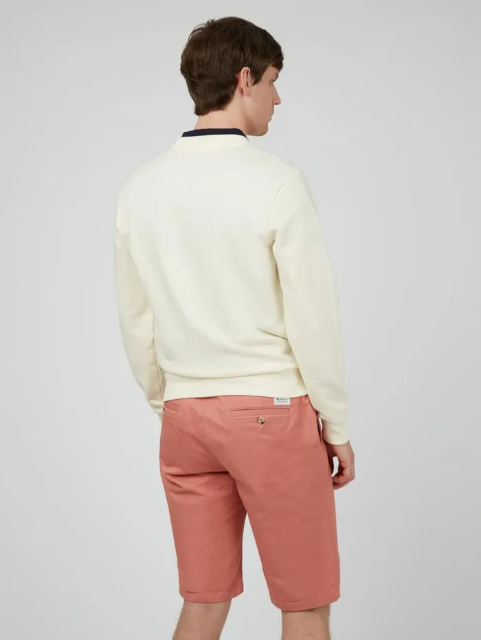 Men Ben Sherman Sweatshirts and Hoodies Strolling Record Graphic Crewneck Sweatshirt 8211 Ivory