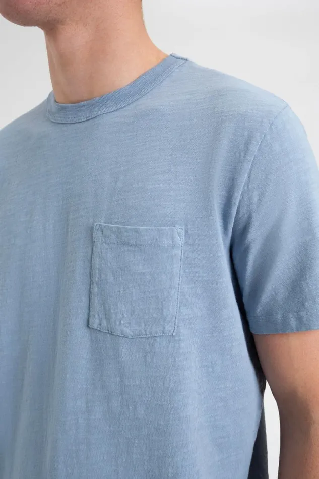 Men Ben Sherman TShirts and Graphic Tees Garment Dye Beatnik ShortSleeve TShirt 8211 Pale Blue