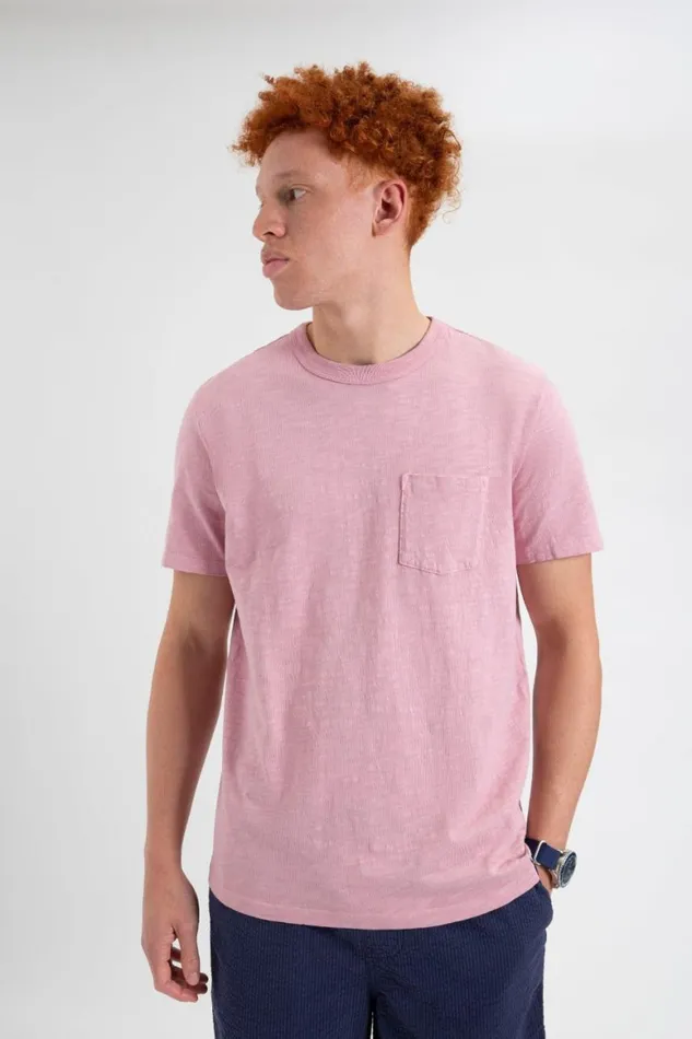 Men Ben Sherman TShirts and Graphic Tees Garment Dye Beatnik ShortSleeve TShirt 8211 Washed Pink