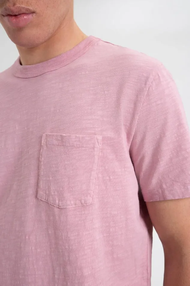 Men Ben Sherman TShirts and Graphic Tees Garment Dye Beatnik ShortSleeve TShirt 8211 Washed Pink