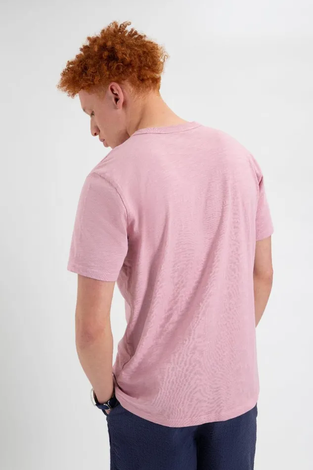 Men Ben Sherman TShirts and Graphic Tees Garment Dye Beatnik ShortSleeve TShirt 8211 Washed Pink