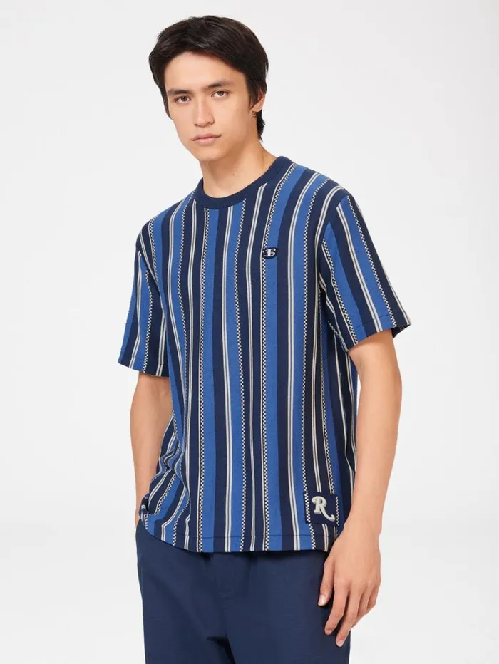 Men Ben Sherman TShirts and Graphic Tees Rolling Stone Knitted Stripe Tee Men Ben Sherman TShirts and Graphic Tees Rolling Stone Knitted Stripe Tee