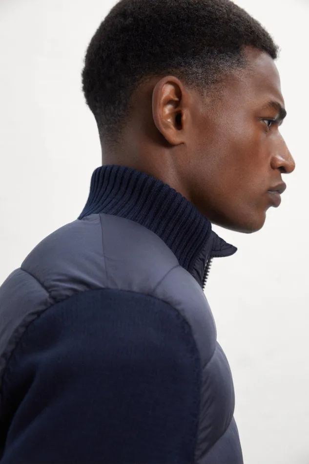 Men Blue Denali Knitted Jumper Ecoalf Knitwear