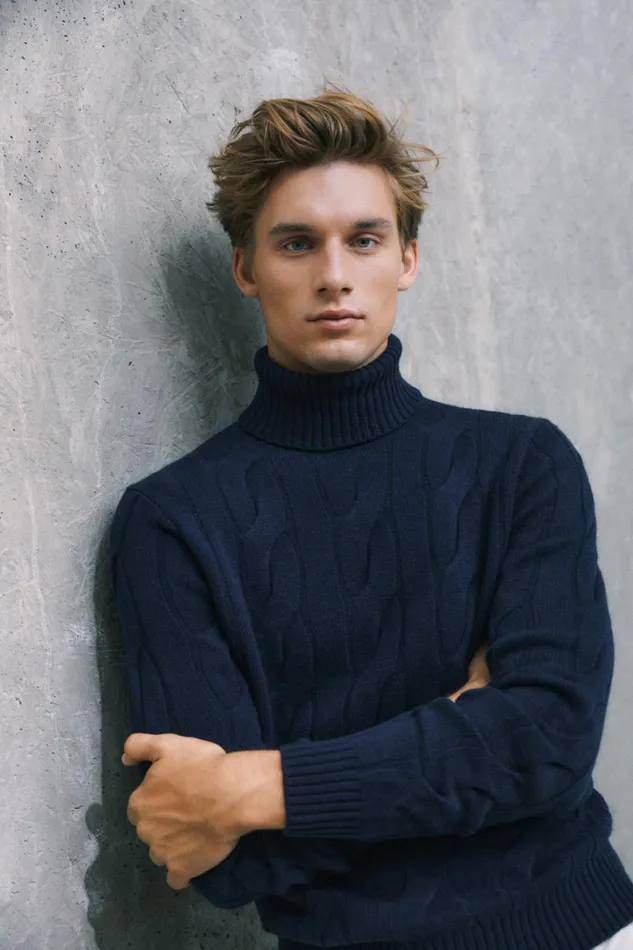 Men Blue New Bruna Knitted Jumper Ecoalf Knitwear