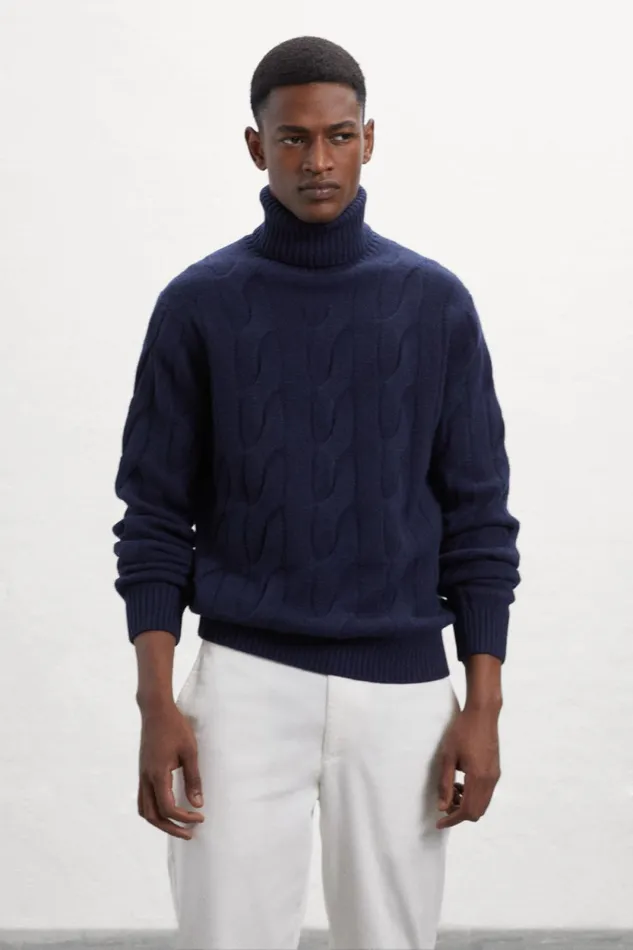 Men Blue New Bruna Knitted Jumper Ecoalf Knitwear